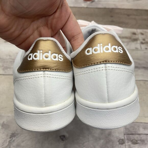 Adidas Advantage F36223 Women's White / Gold Casual Sneakers Shoes 8.5 M - Picture 4 of 12